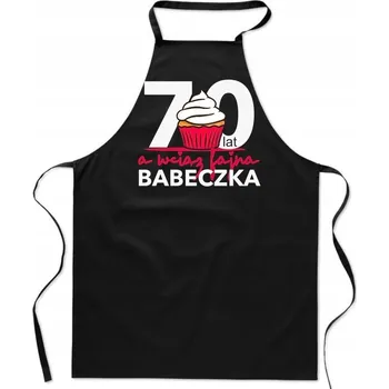 Kuchyňská zástěra KUCHYŇSKÁ ZÁSTĚRA černá NAROZENINY 70 let MUFFIN dámská dárek FA_464_cz