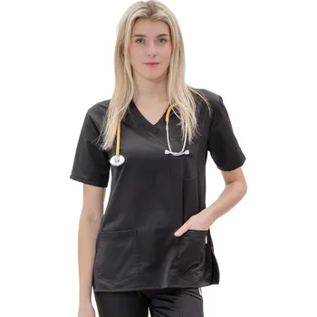 Zdravotnický oděv Perlička® Zdravotnická košile LORA SATTÉ Černá Barva: Černá, Velikost: 46