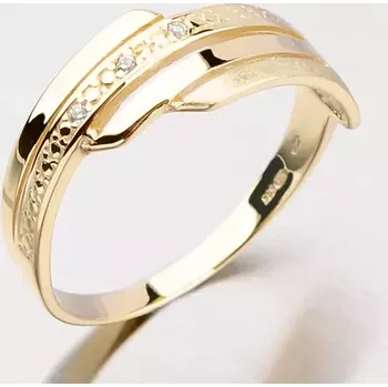 Prsten Dámský prsten žluté zlato 585 zirkon DZ1844ZL velikost 58