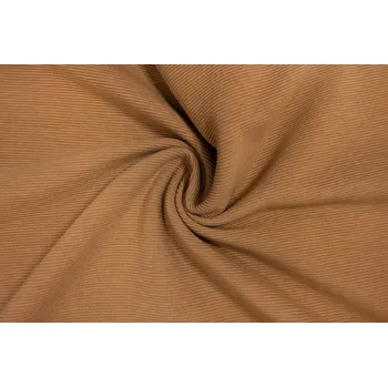 Bavlněný úplet žebrovaný ottoman karamel