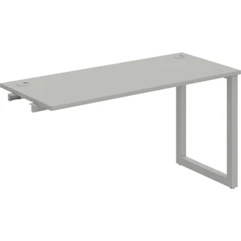 Psací stůl UE O 1400 R – Stůl pracovní délky 140 cm, hl. 60 cm, k řetězení - Šedá , Šedý kov