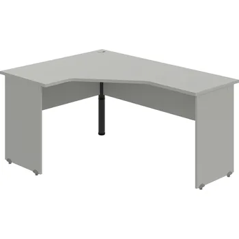 Psací stůl GEV 60 P – Stůl ergo pravý 160 × 120 cm - Šedá , Šedá , Černý kov