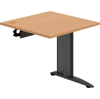 Psací stůl FS 800 R – Stůl pracovní řetězící rovný 80 cm - Buk , Černý kov