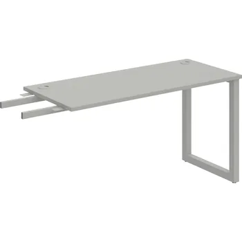 Psací stůl UE O 1400 RU – Stůl pracovní délky 140 cm, hl. 60 cm, k řetězení - Šedá , Šedý kov