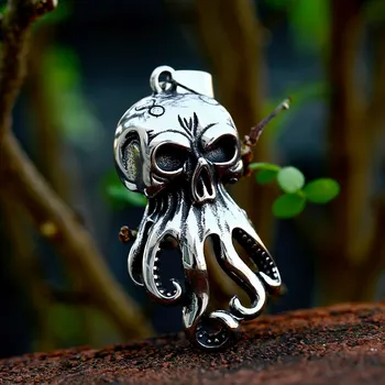 Řetízek Ocelový náhrdelník a přívěšek chobotnice