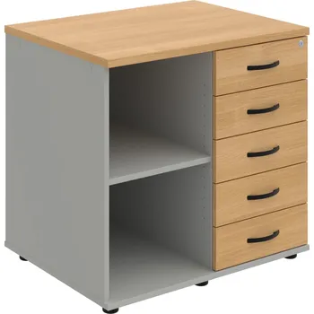 SPKZ 3 80 60 P N – Skříňka ke stolu, pravá, s centrálním zamykáním - Dub , Šedá , UCO – černá