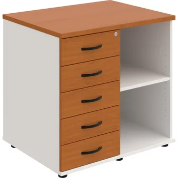 SPKZ 3 80 60 L N – Skříňka ke stolu, levá, s centrálním zamykáním - Třešeň , Bílá , UCO – černá