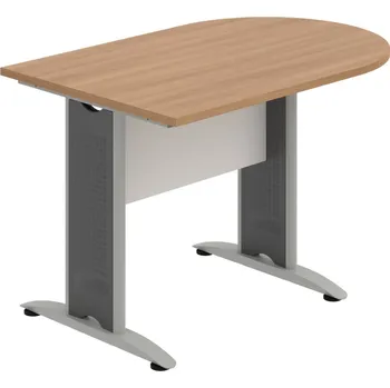 Jednací stůl CP 1200 1 – Stůl jednací oblouk 120 cm - Višeň , Bílá , Šedý kov