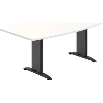 Jednací stůl FJ 200 – Stůl jednací sud 200 cm - Bílá , Černý kov
