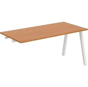 Psací stůl UJ A 1600 R – Stůl jednací rovný délky 160 cm, k řetězení - Olše , Bílý kov