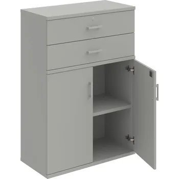 Policová skříň SZ 3 80 03 – Skříň policová zásuvková 115,2 × 80 cm - Šedá , Šedá , USH – hranatá