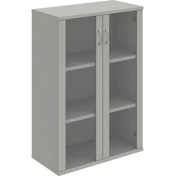 Policová skříň SZ 3 80 04 – Skříň policová dvéřová 115,2 × 80 cm - Šedá , Šedá , USN – Hobis