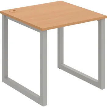 Psací stůl US O 800 – Stůl pracovní délky 80 cm - Buk , Šedý kov