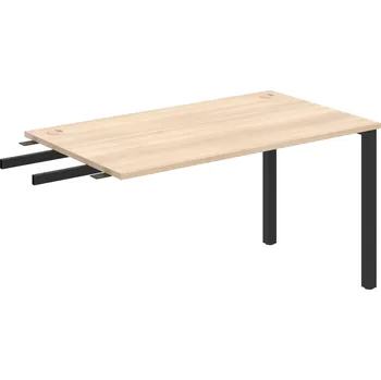 Psací stůl US 1400 RU – Stůl pracovní délky 140 cm, k řetězení - Akát , Černý kov