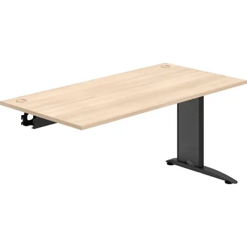 Psací stůl FS 1600 R – Stůl pracovní řetězící rovný 160 cm - Akát , Černý kov