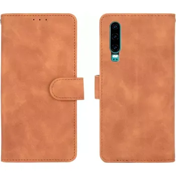 Pouzdro na mobilní telefon TT-TopTechnology Kožené pouzdro Huawei P30 hnědé, brown, materiál syntetická kůže