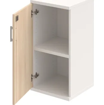 Policová skříň SZ 2 40 01 L – Skříň policová dvéřová 76,8 × 40 cm - Akát , Bílá , USH – hranatá