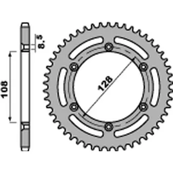 Řetězová sada pro motocykl PBR Výprodej ZADNÍ ŘETĚZOVÉ KOLO 4488 57 F SUZUKI DRZ 125 '03-'10, KAWASAKI KLX '03-'07 (ŘETĚZ 428) (JTR797.57) (STD.)