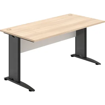 Psací stůl CS 1600 – Stůl pracovní rovný 160 cm - Akát , Bílá , Černý kov