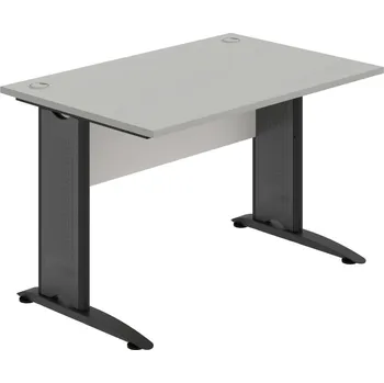 Psací stůl CS 1200 – Stůl pracovní rovný 120 cm - Šedá , Bílá , Černý kov