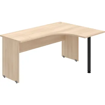 Psací stůl GE 60 L – Stůl ergo levý 160 × 120 cm - Akát , Akát , Černý kov