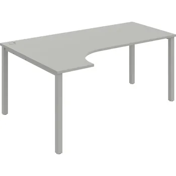 Psací stůl UE 1800 P – Stůl ergo pravý 180 × 120 cm - Šedá , Šedý kov