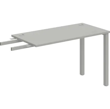 Psací stůl UE 1200 RU – Stůl pracovní délky 120 cm, hl. 60 cm, k řetězení - Šedá , Šedý kov