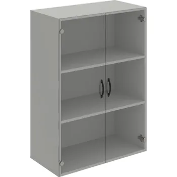 Policová skříň D 3 80 04 – Skříň policová dvéřová 111 × 80 cm - Čiré , Šedá , UCO – černá