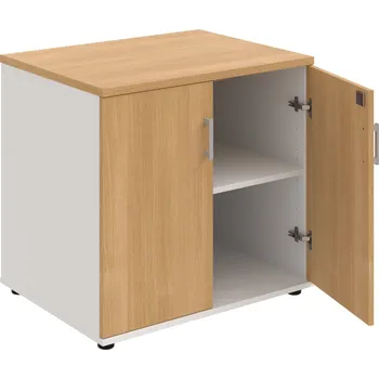 SPZ 80 60 N – Skříňka ke stolu, zavřená, š. 80 cm, léta napříč - Dub , Bílá , USH – hranatá