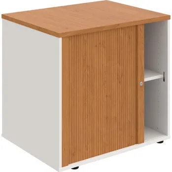 SPRZ 80 60 L P – Skříňka ke stolu, roletová, levá, š. 80 cm, léta podél - Olše , Bílá , Olše