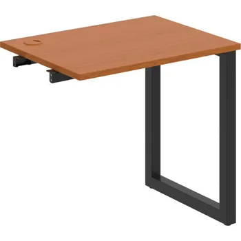 Psací stůl UE O 800 R – Stůl pracovní délky 80 cm, hl. 60 cm, k řetězení - Třešeň , Černý kov