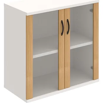 Policová skříň S 2 80 02 – Skříň policová dvéřová 76,8 × 80 cm - Dub , Bílá , UCO – černá