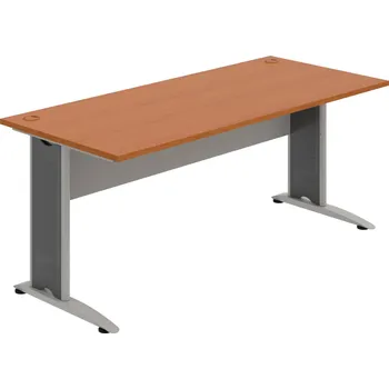 Psací stůl CS 1800 – Stůl pracovní rovný 180 cm - Třešeň , Šedá , Šedý kov