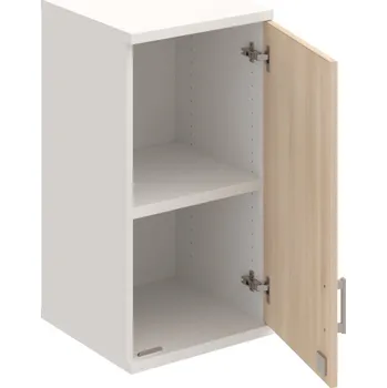 Policová skříň SZ 2 40 01 P H – Skříň policová dvéřová 76,8 × 40 cm - Akát , Bílá , USH – hranatá