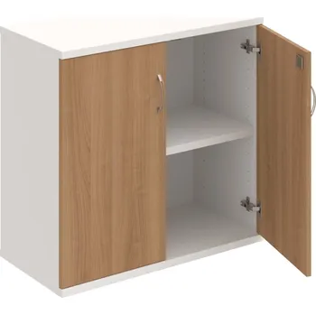 Policová skříň SZ 2 80 01 – Skříň policová dvéřová 76,8 × 80 cm - Višeň , Bílá , USN – Hobis