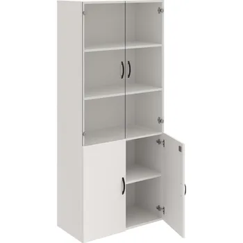 Policová skříň DZ 5 80 09 – Skříň policová dvéřová 185 × 80 cm - Bílá , Bílá , UCO – černá