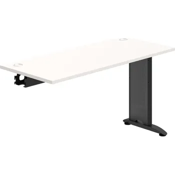 Psací stůl FE 1400 R – Stůl pracovní řetězící rovný 140 cm, hl. 60 cm - Bílá , Černý kov