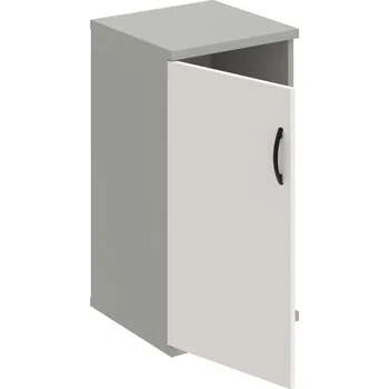 Policová skříň S 2 40 01 L – Skříň policová dvéřová 76,8 × 40 cm - Bílá , Šedá , UCO – černá