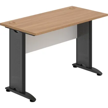 Psací stůl CE 1200 – Stůl pracovní rovný 120 cm, hl. 60 cm - Višeň , Bílá , Černý kov
