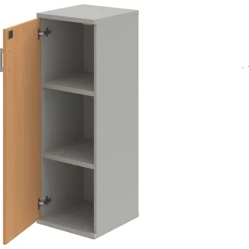 Policová skříň SZ 3 40 01 L – Skříň policová dvéřová 115,2 × 40 cm - Buk , Šedá , USH – hranatá