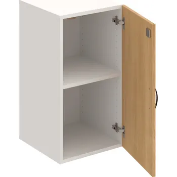 Policová skříň DZ 2 40 01 – Skříň policová dvéřová 74 × 40 cm - Dub , Bílá , UCO – černá