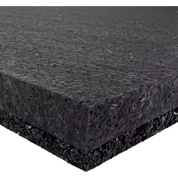 Venkovní dlažba Černá extrémně zátěžová modulová podlahová guma (puzzle - okraj) FLOMA Sandwich - 100 x 100 x 2,6 cm