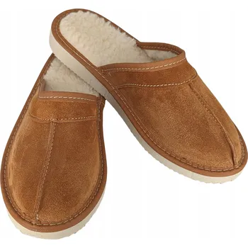 Dámské pantofle Pantofle Kožené Bamboše Semišové Vlněné Pantofle Teplé Zimní Velikost 40