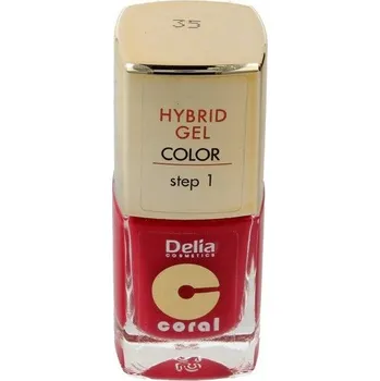 Lak na nehty DELIA HYBRIDNÍ LAK NA NEHTY CORAL GEL 35 ČERVENÁ KORÁLOVÁ