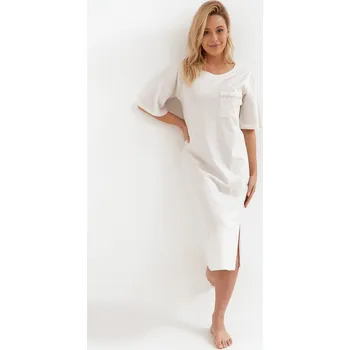 Dámská noční košile Cana noční košile 234 - béžová, M (Bavlněná noční košile dámská)