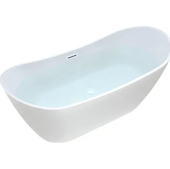 Vana BPS-koupelny Volně stojící akrylátová vana HYD-RIC513C 170x75 bílá, odtokový komplet bílý matný