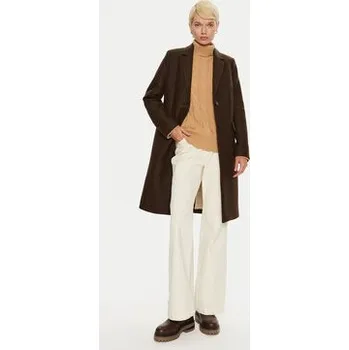 Dámský kabát Tommy Hilfiger Vlněný kabát WW0WW42738 Hnědá Regular Fit 40