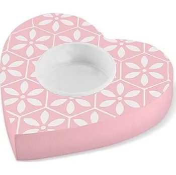 Svícen PAW svícen na čajovku CUTE HEART růžový