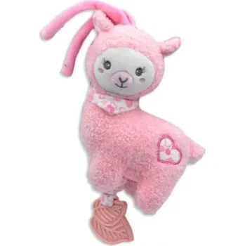 Tulilo Závěsná plyšová hračka s chrastítkem Lama 15 cm - růžová