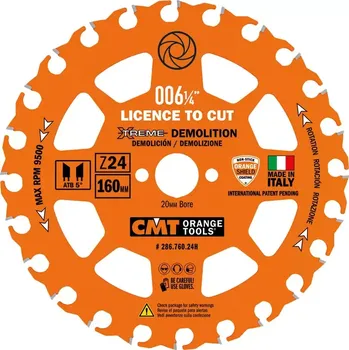 Pilový kotouč CMT XTreme pilový kotouč na demoliční práce 160x2,3x20 Z24 HW
